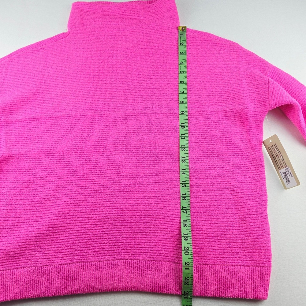 Anthropologie RD Style NWT Neon Pink Ribbed Turtleneck Sweater XS - Picture 9 of 10